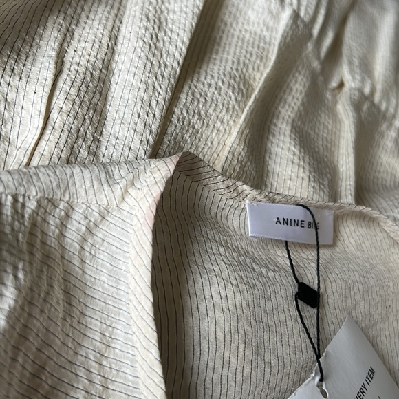 ANINE BING Madison Silk Mini Boho Dress White Black Stripe Size XS - Picture 15 of 15